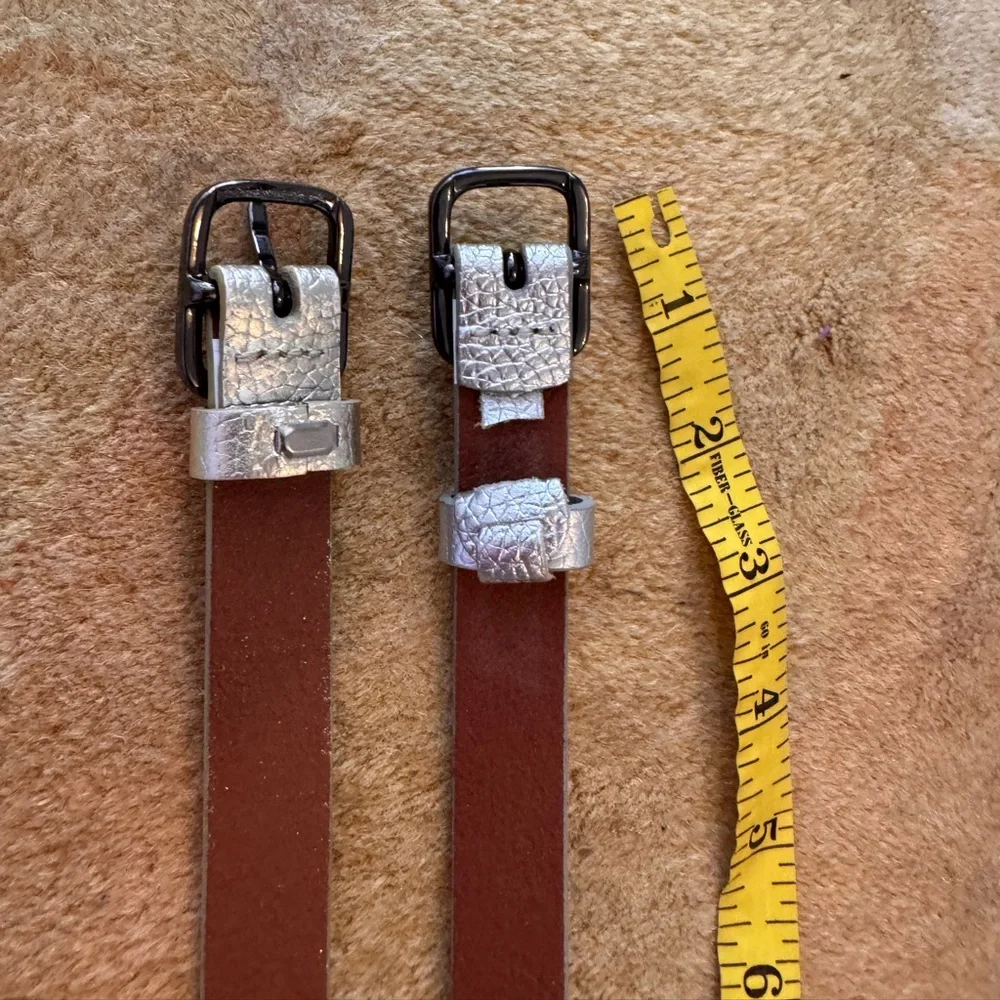 Martin and Osa thin leather belt bundle silver and gold - Picture 4 of 8